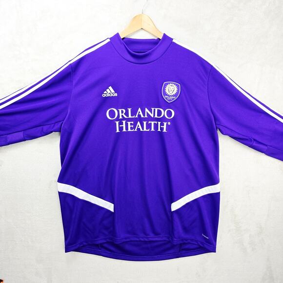 Orlando City SC Adidas Jersey Mens XXL Purple MLS Soccer Football Long Sleeve - Picture 2 of 13